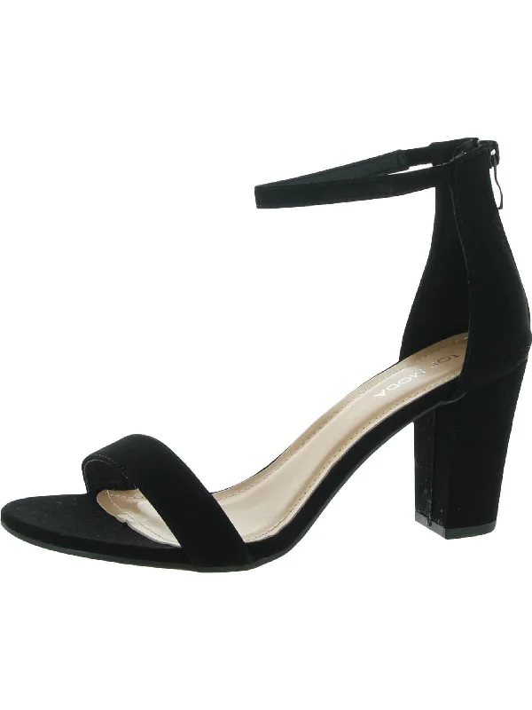 Unleash Your Trendy Side Womens Faux Suede Ankle Strap Heel Sandals