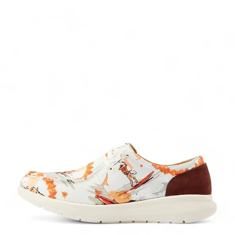 Women's Flats Sale Women's Hilo Western Aloha Shoes In Surfing Longhorn Print
