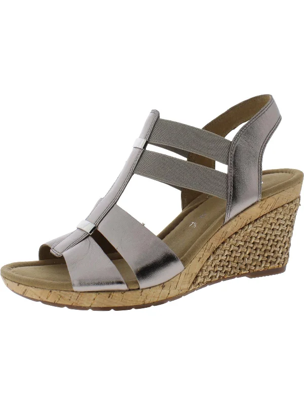 Fashion Frontiers Womens Leather Espadrille Wedge Sandals