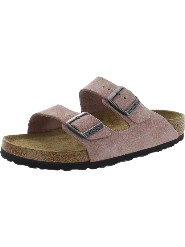 New Season Fashion Preview Sale Womens Leather Slip On Footbed Sandals