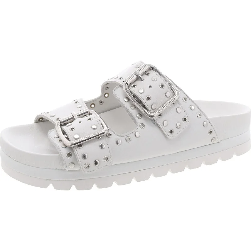 Women's Statement Shoes Womens Leather Studded Slide Sandals