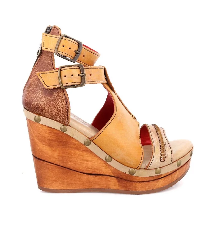 Smart Casual Shoes Sale Women's Princess Wedge Sandal In Cafe Lux