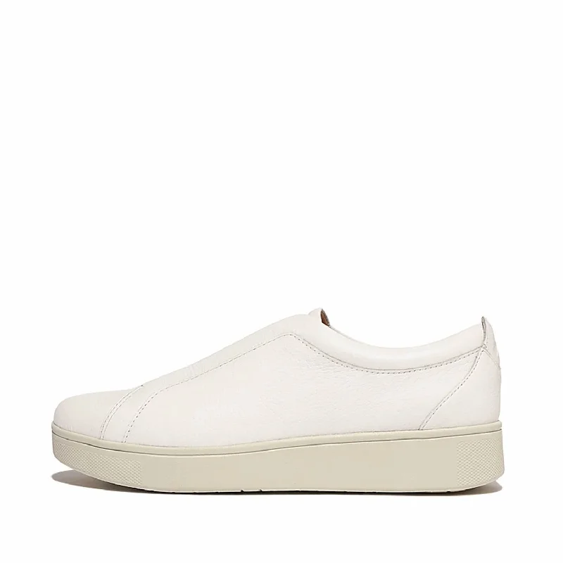 Comfortable Maternity Shoes Women's Rally Elastic Tumbled-Leather Slip-On Sneaker In Urban White