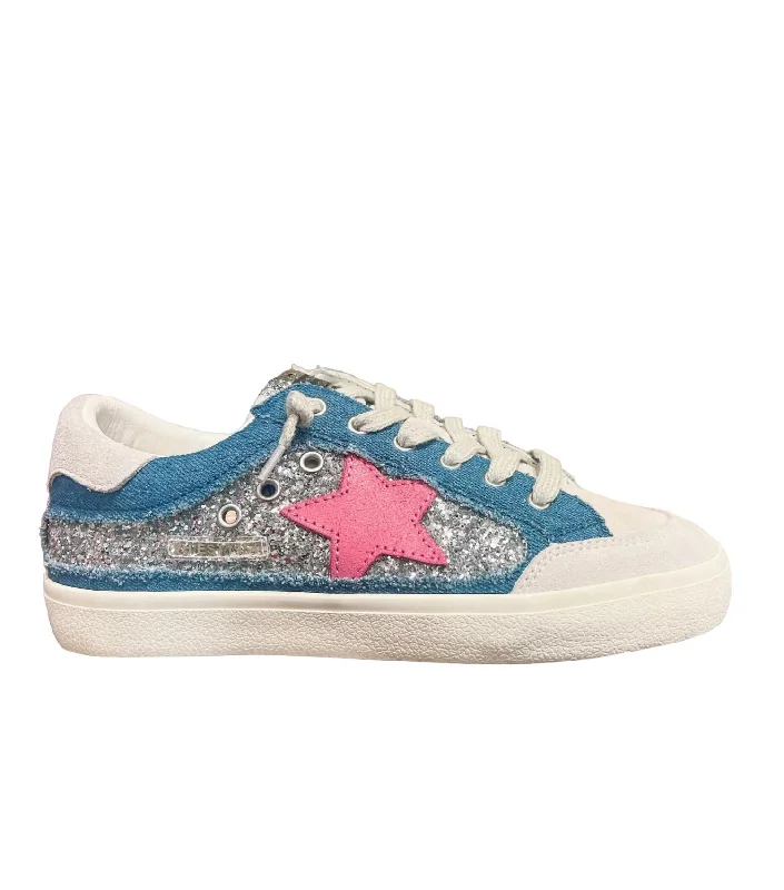 Comfortable Work Shoes Women's Selene Sneaker In Denim Sparkle Multi