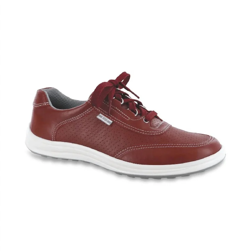 Modern Casual Shoes Women's Sporty Lux Sneaker - Medium In Ruby Perf