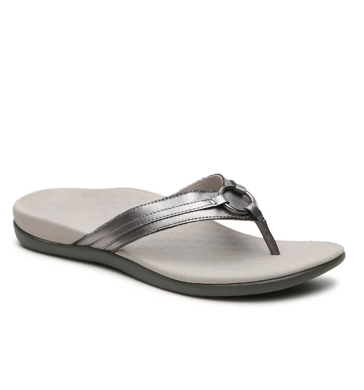 Women's Office Shoes Women's Tide Aloe Orthotic Sandal - Medium Width In Pewter Metallic Women's Office Shoes Women's Tide Aloe Orthotic Sandal - Medium Width In Pewter Metallic
