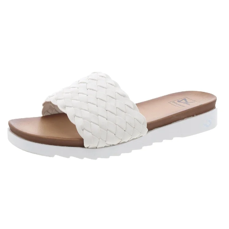 Comfortable Shoes Womens Woven Slip On Slide Sandals