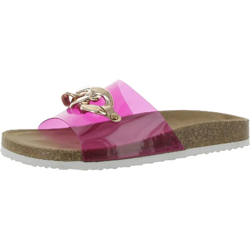 Luxury Casual Footwear Yoki Womens Chain Slip On Slide Sandals