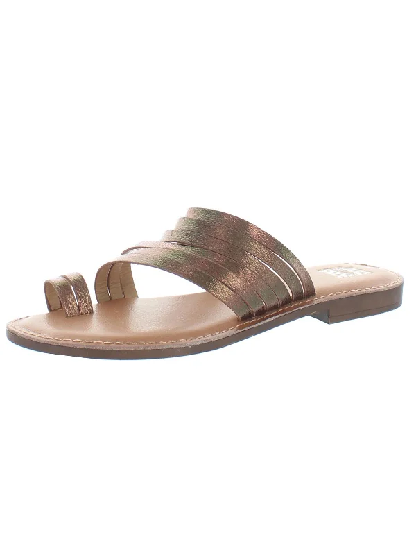 Flash Sale Now Zahra Womens Faux Leather Toe Loop Flat Sandals