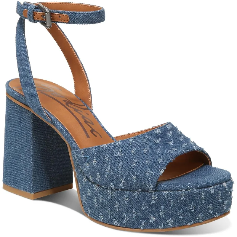 The Latest Fashion Trends Zodiac Womens Priya Denim Ankle Strap T-Strap Sandals