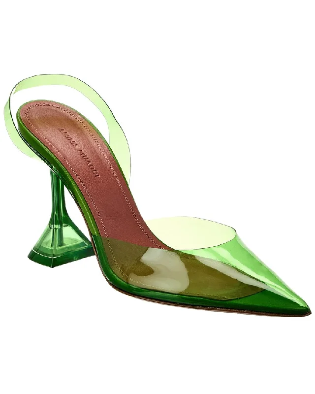 Exclusive Designer Style Deals AMINA MUADDI Holli Glass Vinyl Slingback Pump