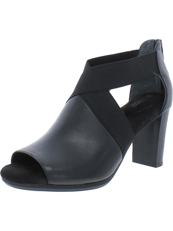 Stylish Statements Averiel Womens Leather Open Toe Pumps