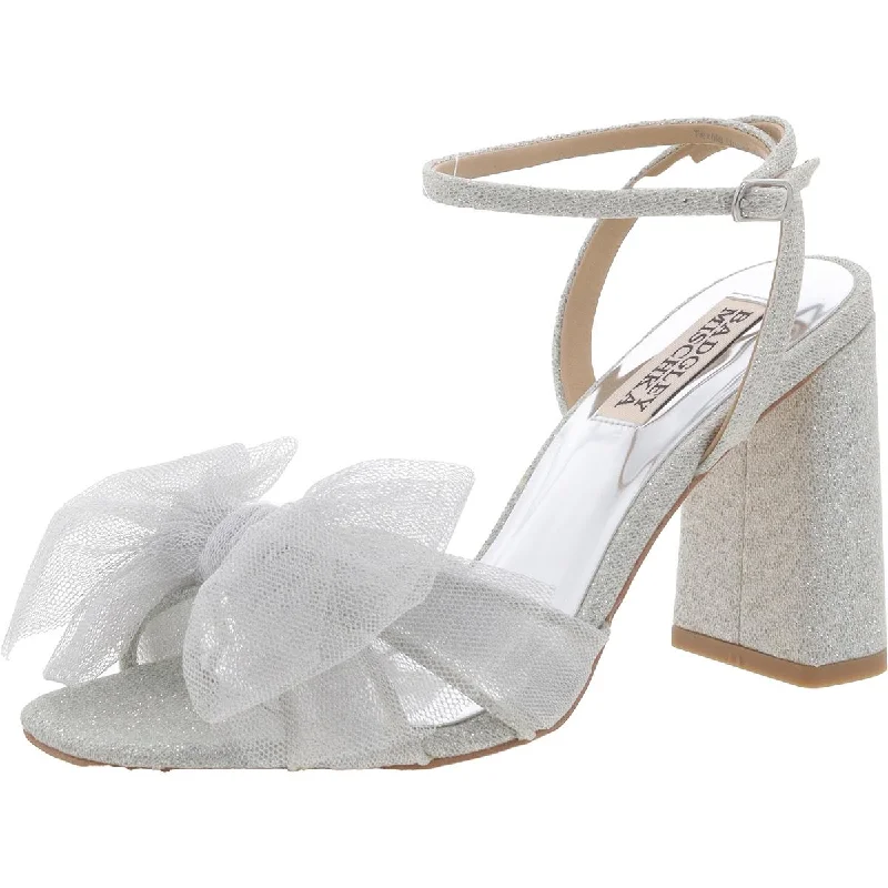 Luxury Fashion Badgley Mischka Womens Textured Bow Heels