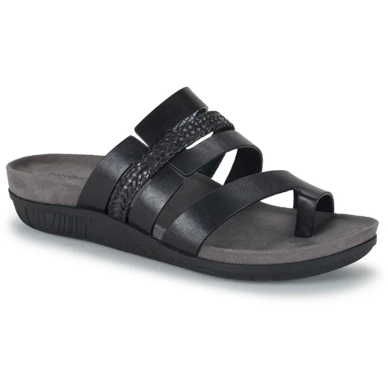 Classic Modern Offers Baretraps Womens Jorry Faux Leather Woven Slide Sandals