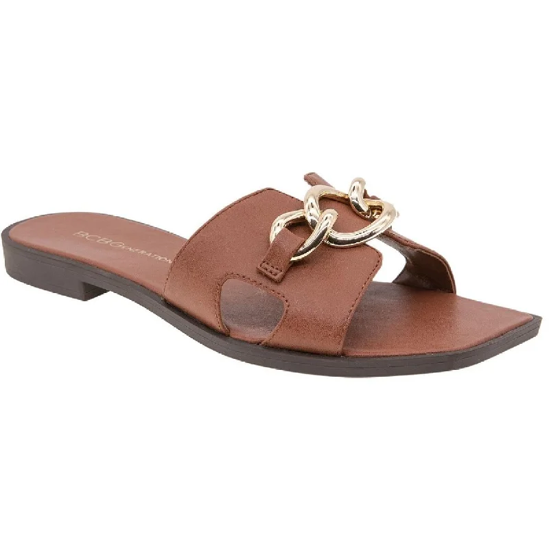 Spring Fashion BCBGeneration Womens Lacinda Cutout Slides Slide Sandals