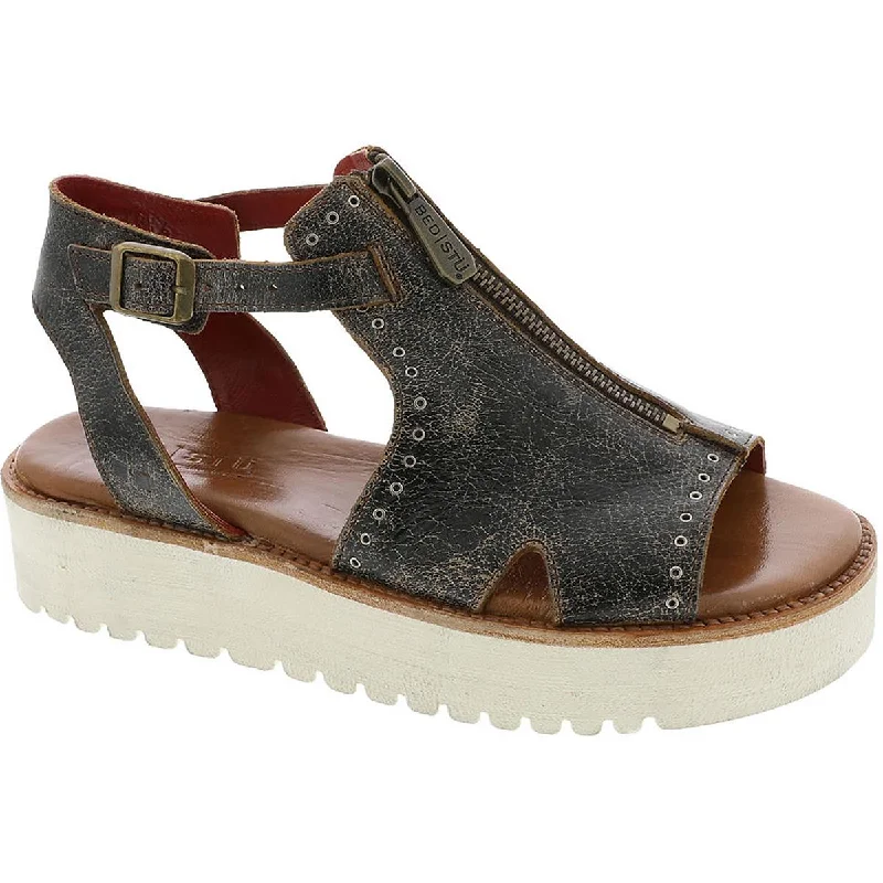 Classic Elegance Sales Bed Stu Womens Clancy Leather Cut-Out Platform Sandals