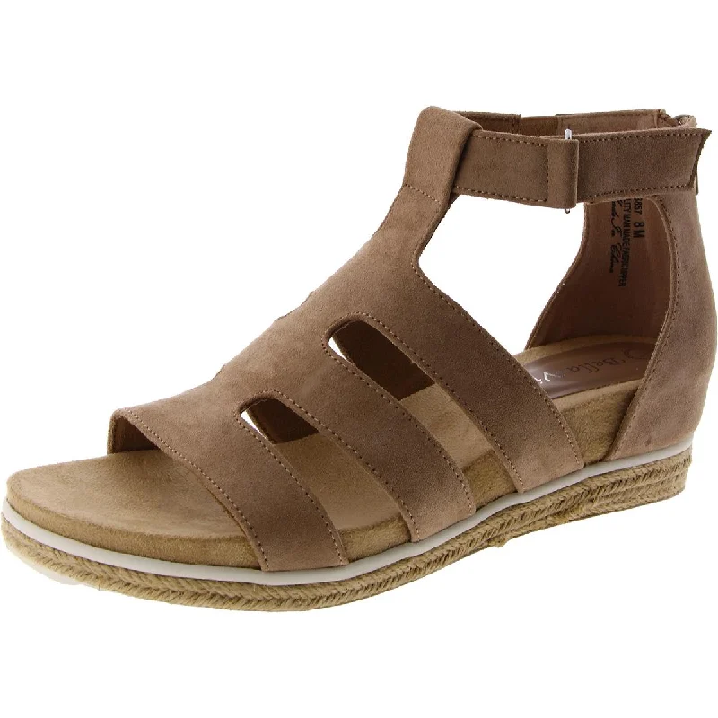Luxury Casual Deals Bella Vita Womens Zinia Faux Suede Peep Toe Wedge Sandals