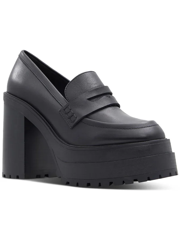 Minimalist Casual Shoes Big Soul Womens Leather Slip On Platform Heels