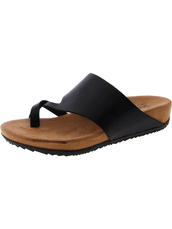 Edgy Fashion Deals Blaine Womens Leather Slip-On Slide Sandals