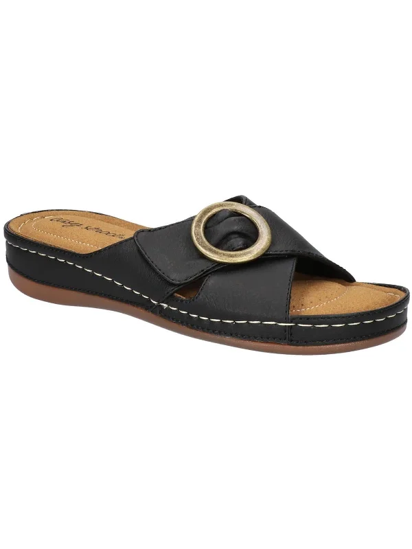 Cozy Winter Boots Promotion BLOOMER Womens Faux Leather Slip On Slide Sandals