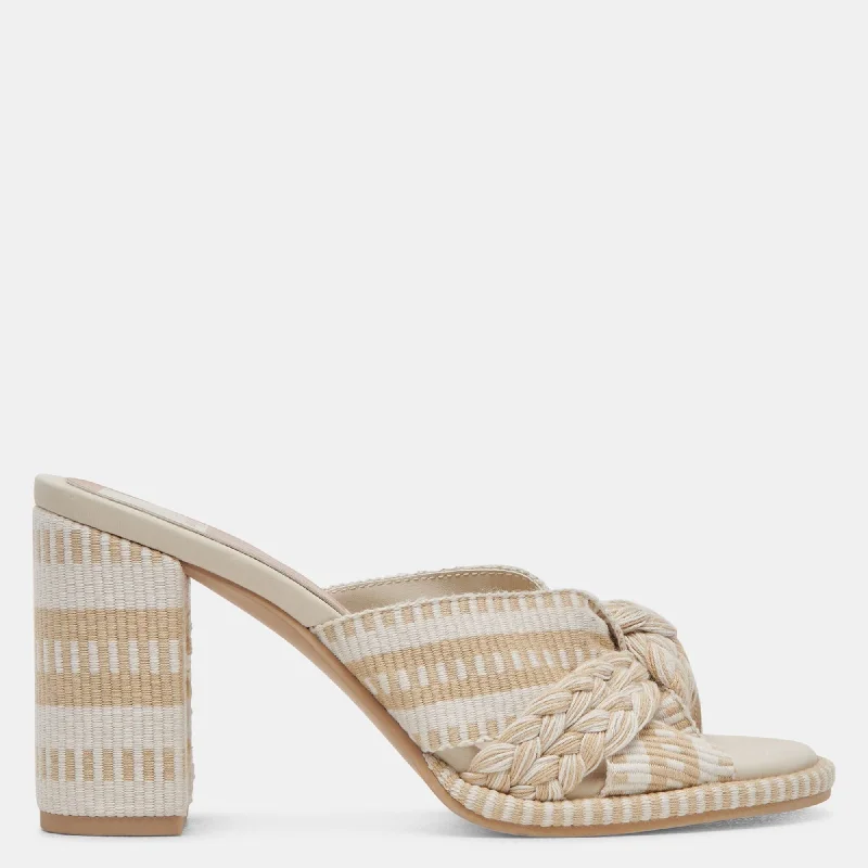 All-Season Shoes Deal Brilah Heels Natural Multi Woven