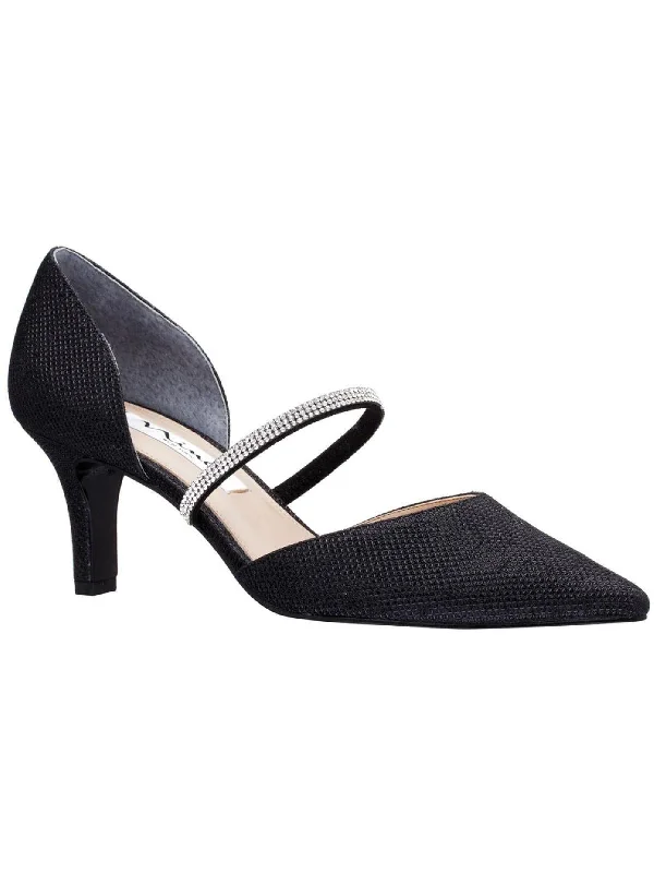 The Latest Trends Brystol  Womens Rhinestone Covered Heel Dress Pumps