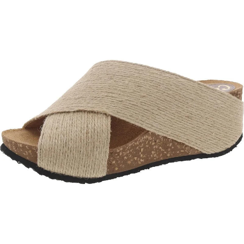 Timeless Style Promotions Californians Womens Peep Toe Slip On Wedge Sandals