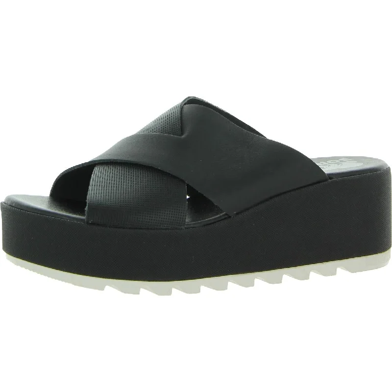Casual Chic Deals Cameron  Womens Leather Dressy Wedge Sandals