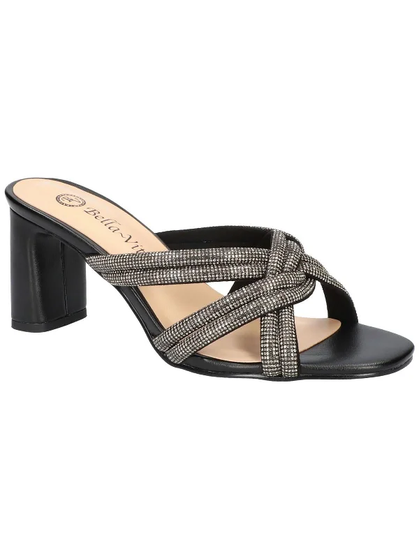 Inspired By You, Designed For You Carmen Womens Faux Leather Rhinestone Heels