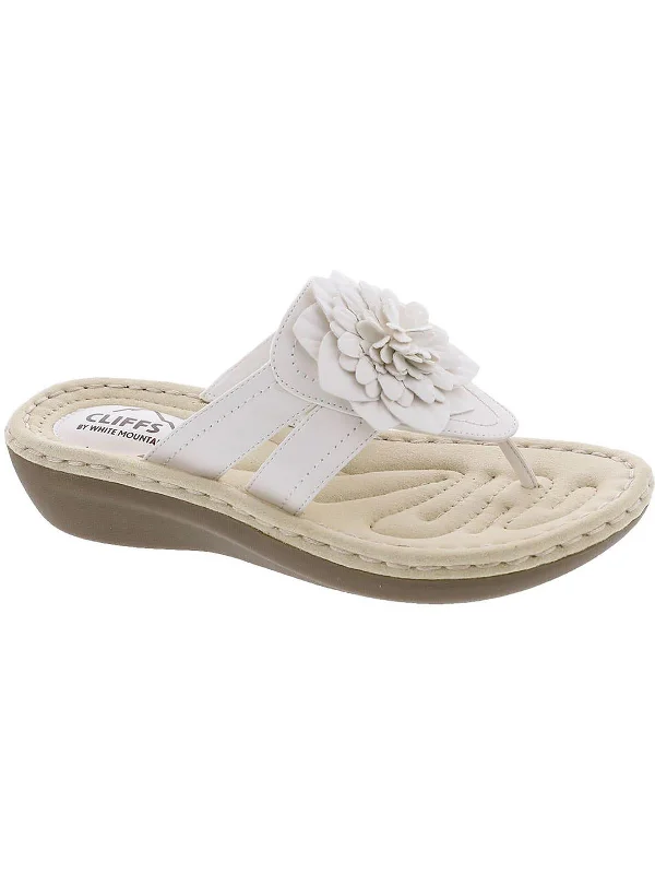 Statement Fashion Offers Cassia Womens Padded Insole Flip-Flop Wedge Sandals