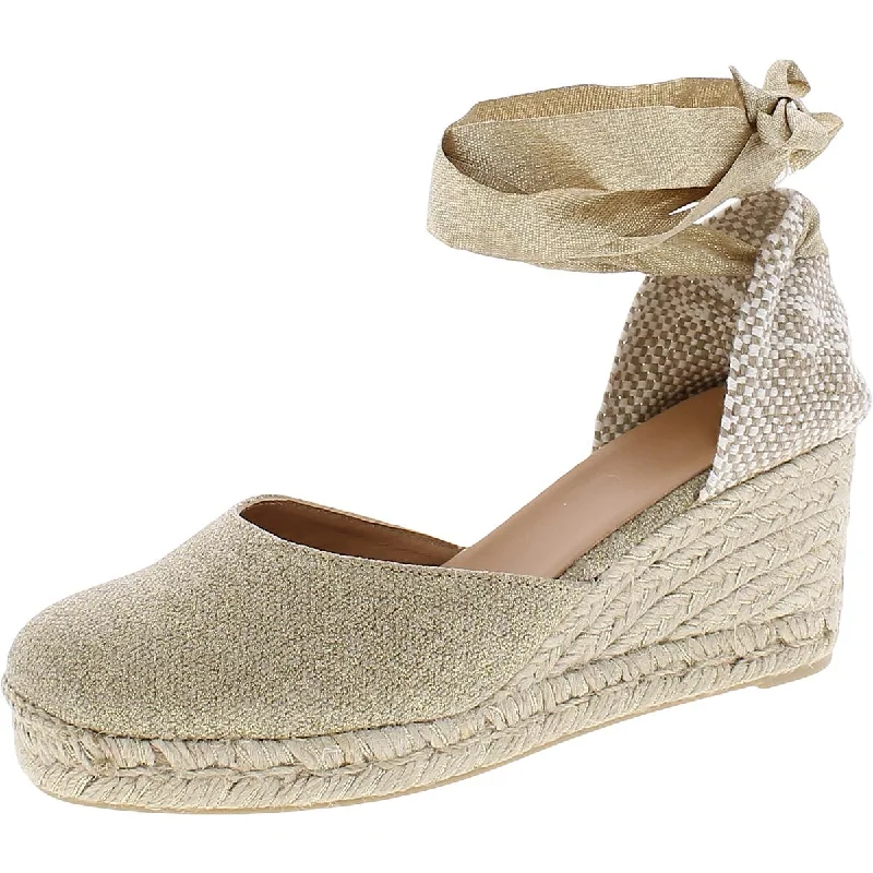 Street Chic Discounts Castaner Womens Carina Metallic Espadrille Wedge Sandals