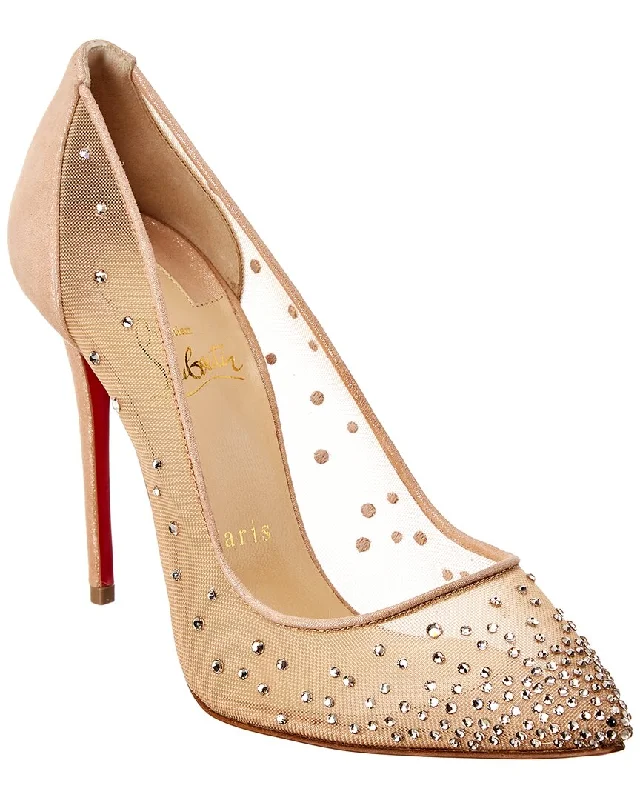 Chic Style, Always In Vogue Christian Louboutin Follies Strass 100 Mesh Pump