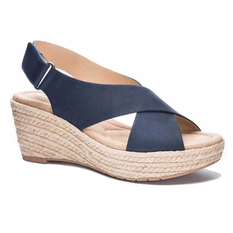 Effortless Slip-On Shoes CL by Laundry Womens Dream Too Nubuck Open Toe Wedge Sandals