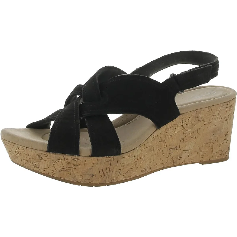 Flash Sale Clarks Womens Faux Suede Platform Sandals
