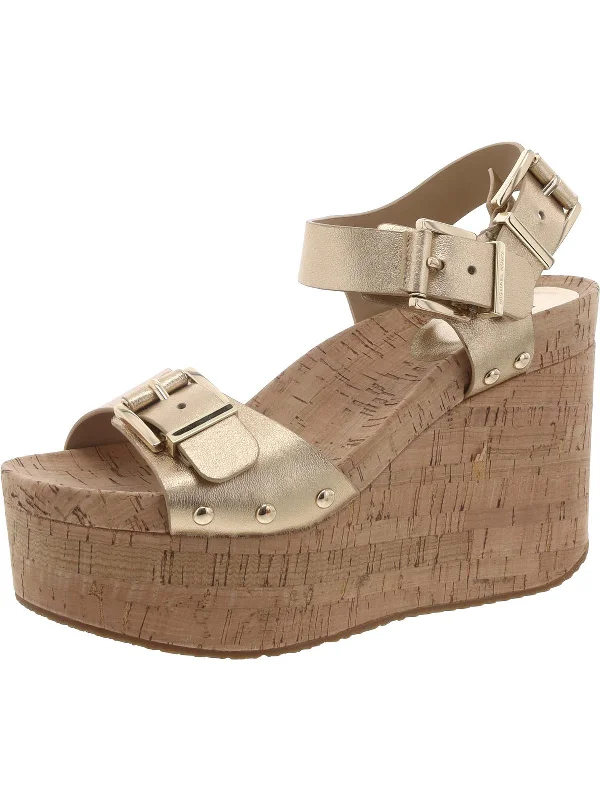 Relaxed Style Colby Wedge Womens Leather Slip On Wedge Sandals