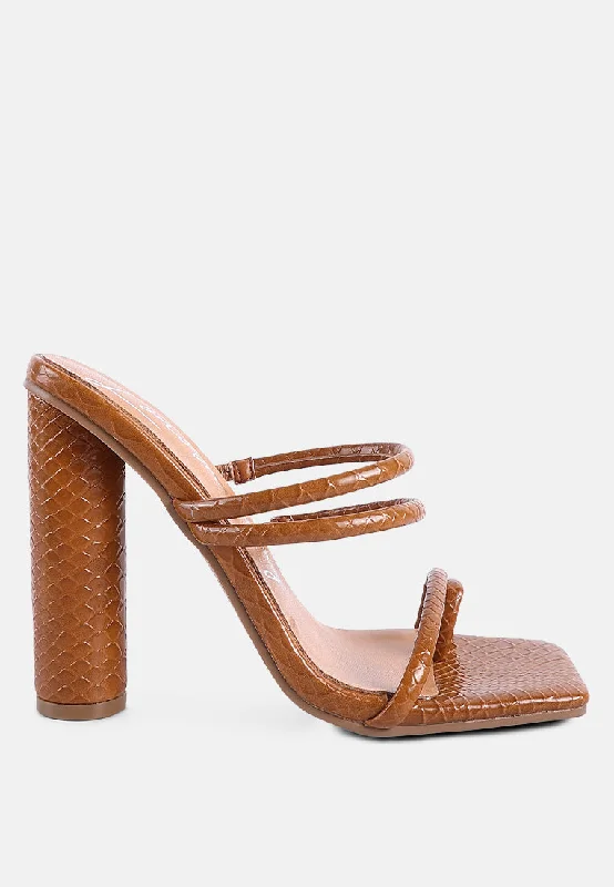 Hot Picks dandelion high block heeled croc sandals