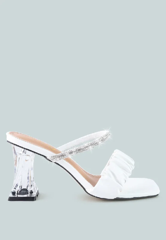 Fashion Forward date look clear heel rhinestone sandals