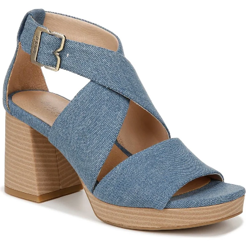You'll Love Us Because Dr. Scholl's Shoes Womens Maya Denim Block Heel