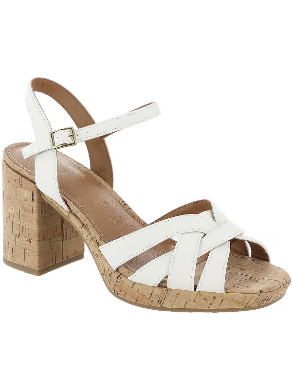 Smart Casual Deals Dubonnet Womens Faux Leather Ankle Block Heel