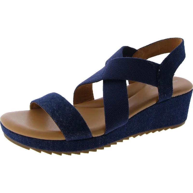 Comfortable Slip-On Shoes Easy Spirit Womens Lucille 7 Open Toe Ankle Strap Wedge Sandals