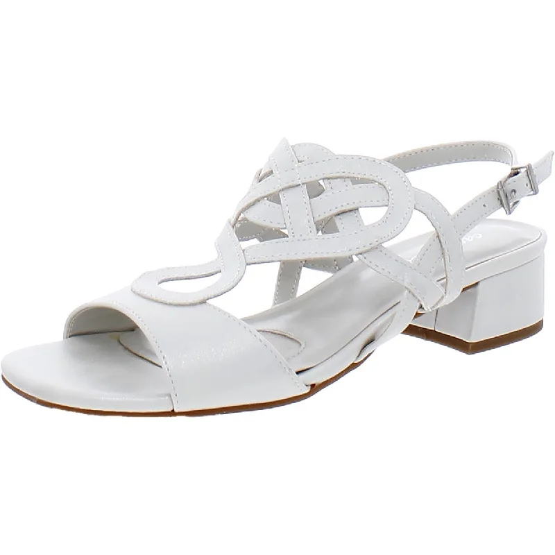 Must-Have Shoe Styles Easy Street Womens Catrin Faux Leather Slingback Heels