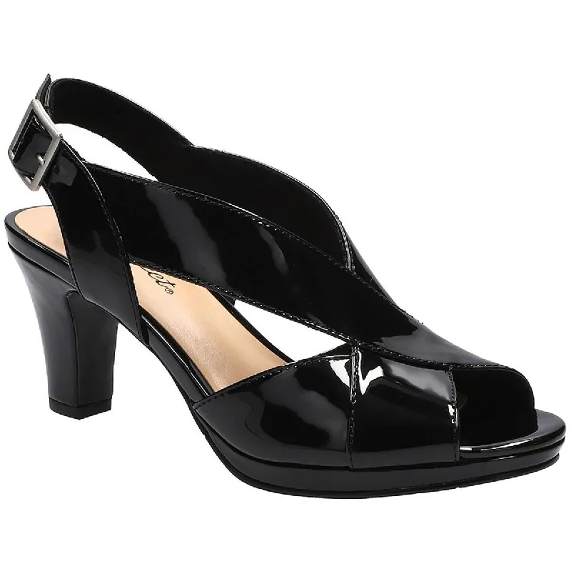 Cozy Indoor Slippers Deals Easy Street Womens Patent Criss-Cross Slingback Sandals