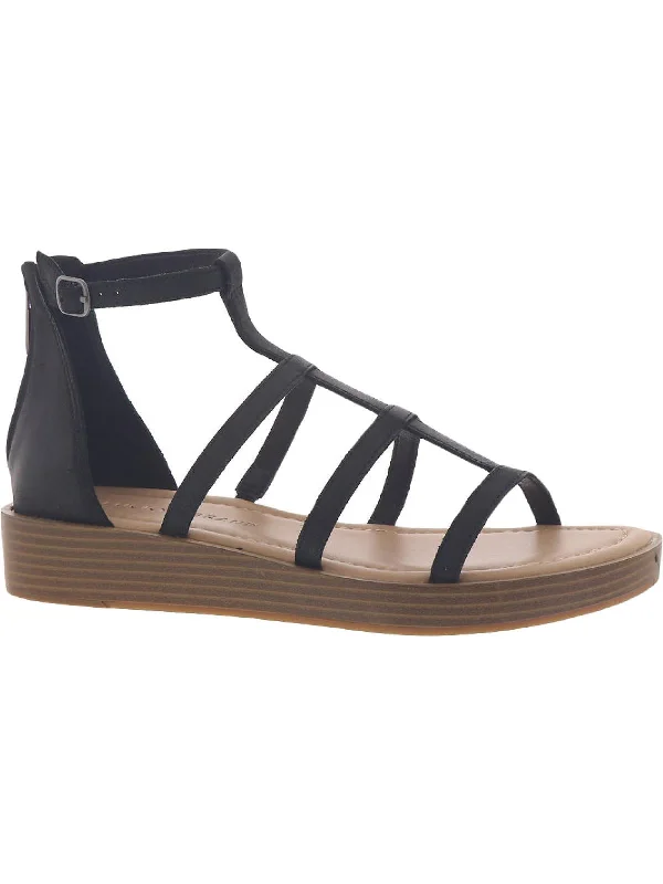 Durable Fashion Picks Ellian Womens Leather Caged Gladiator Sandals