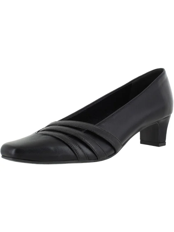 Women's Everyday Flats Entice Womens Faux Leather Block Heel Dress Heels