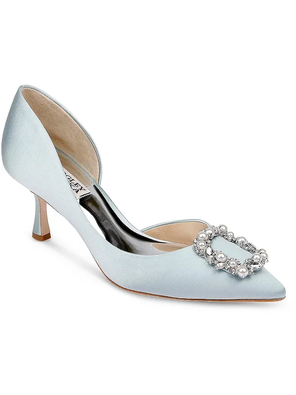 Women's Soft Sole Shoes Fabia Womens Satin Embellished Pumps