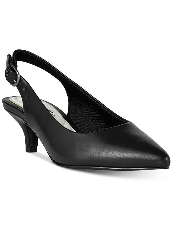 Trendy Footwear Sale Faye Womens Faux Leather Slingback Kitten Heels