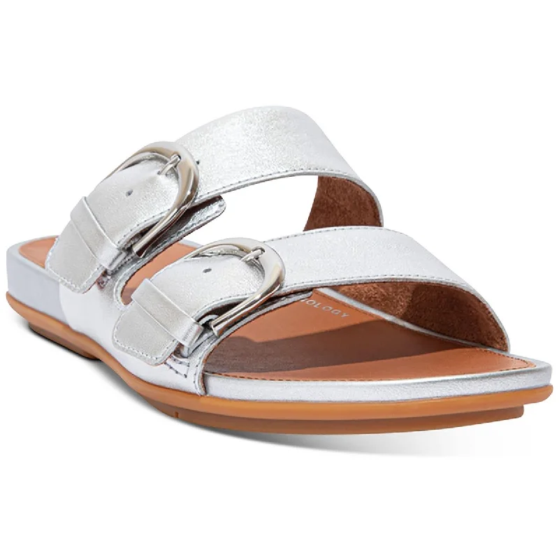 Save Big Fitflop Womens Gracie Buckle Leather Slide Sandals