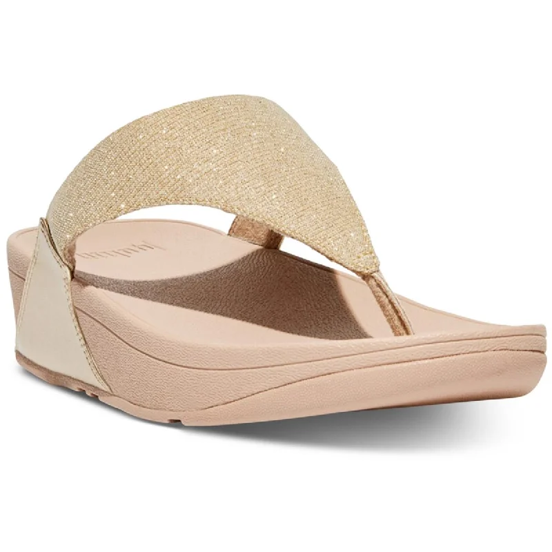 Luxury Casual Deals Fitflop Womens Lulu Shimmerlux Metallic Thong Wedge Sandals