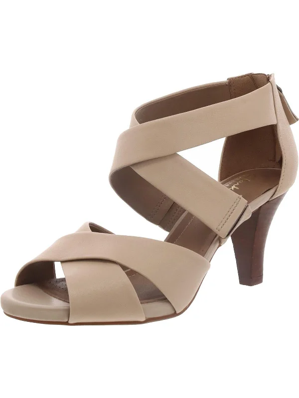 Unleash Your Style Florine Sashae Womens Leather Cross Front Heels