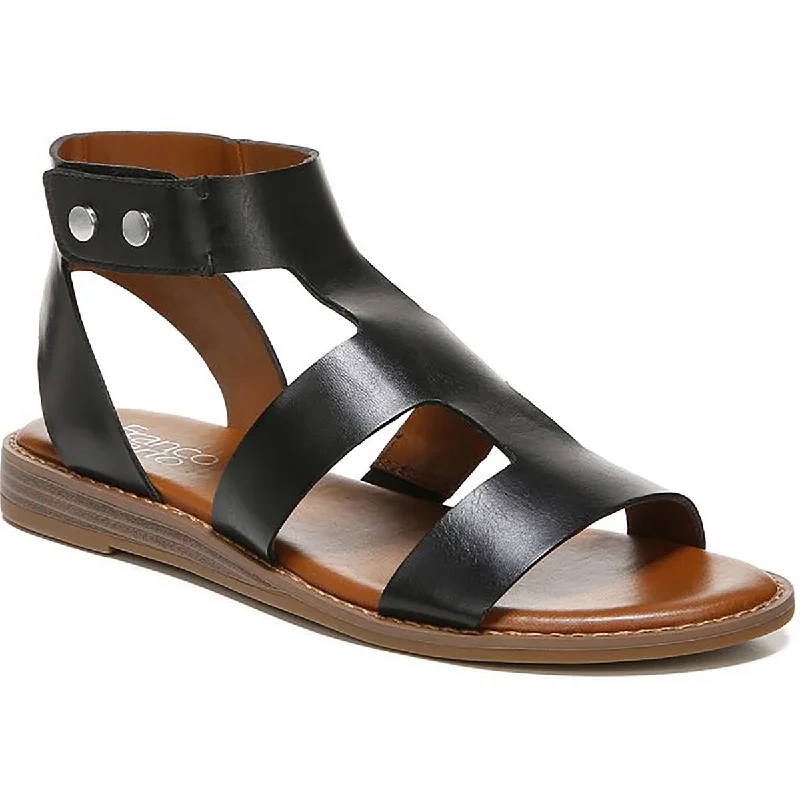 Affordable Luxury Fashion Franco Sarto Womens Genevia Faux Leather Comfort Ankle Strap